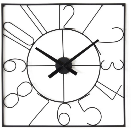 Horloge carrée design Alban Noir - 3S. x Home - Horloge design