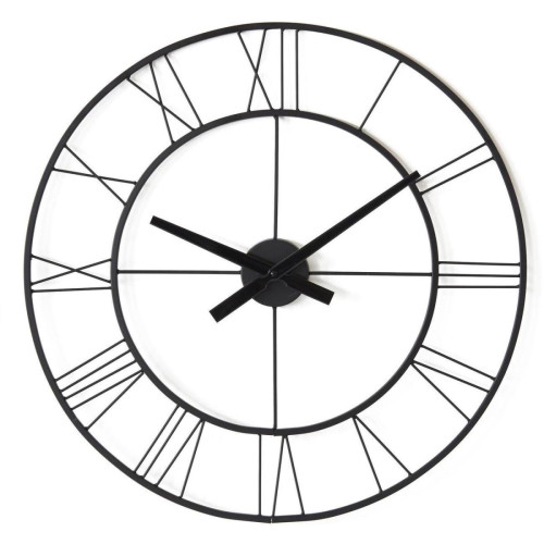 Horloge ronde design Charles Noir  3S. x Home  - Horloge design