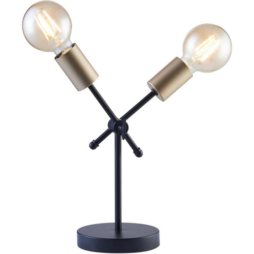 Lampe à poser 2 Bras avec ampoules déco Led Nira Noir  3S. x Home  - Lampe metal design