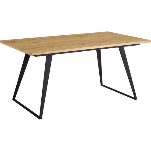  Table 160cm plateau bois MDF 2,5cm d'épaisseur et pieds metal noir KARINA Marron  3S. x Home  - Table design
