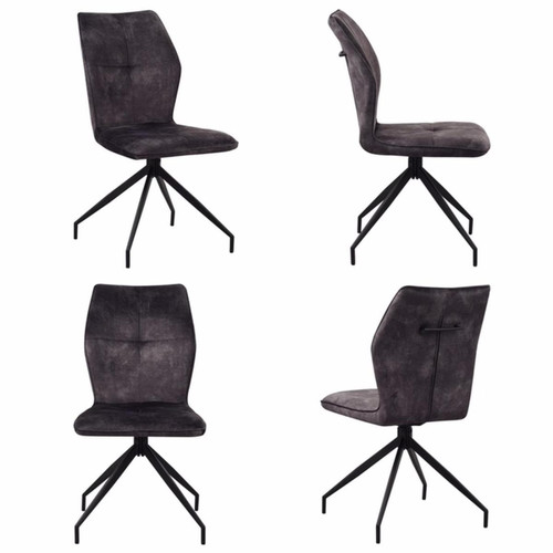 Lot de 4 chaises JULES gris anthracite 3S. x Home  - Chaise design