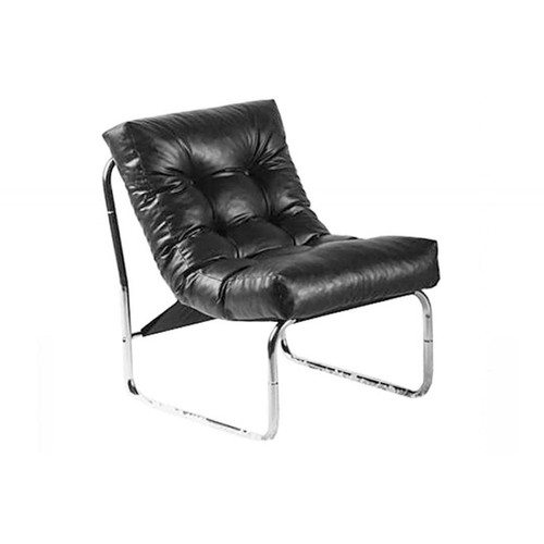 Fauteuil Design Capitonné Noir Psy 3S. x Home  - Pouf et fauteuil design