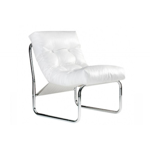 Fauteuil Design Capitonné Blanc Psy 3S. x Home  - Pouf et fauteuil design