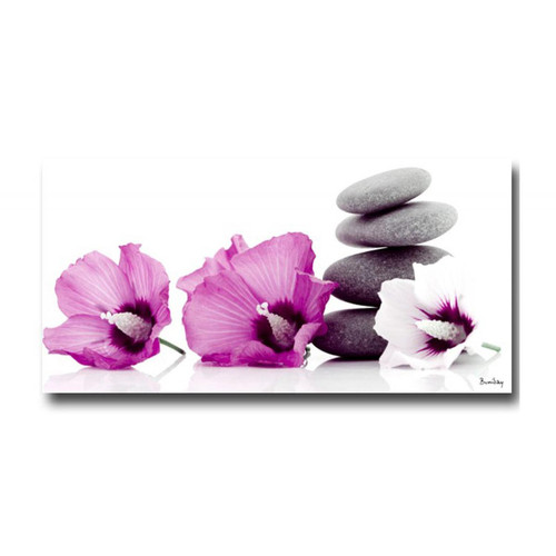 Tableau Zen Trois Fleurs 40 x H.80 Cm DeclikDeco  - Tableau design rose