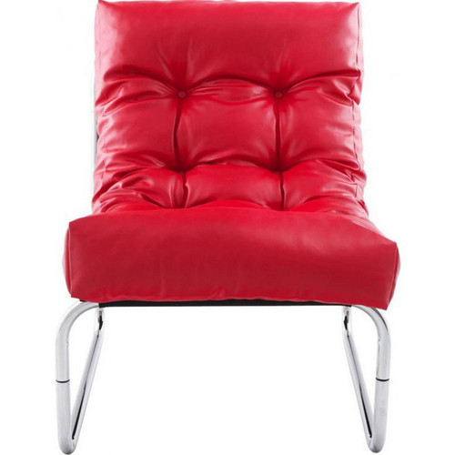 Fauteuil Design Capitonné Rouge Psy 3S. x Home  - Pouf et fauteuil design