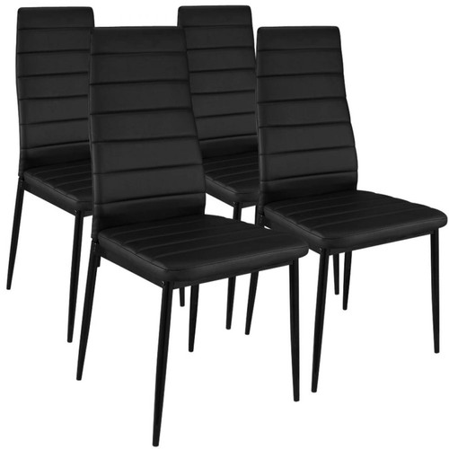 Lot de 4 Chaises Design  Noir Houston 3S. x Home  - Chaise simili cuir design