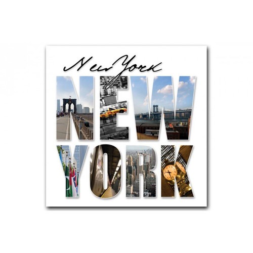 Tableau New York Lettres Panorama 50X50 cm - DeclikDeco - Tableau Voyage