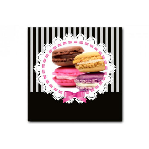 Tableau Gourmand Macaron Baroque 50X50 cm DeclikDeco  - Tableau multicolore