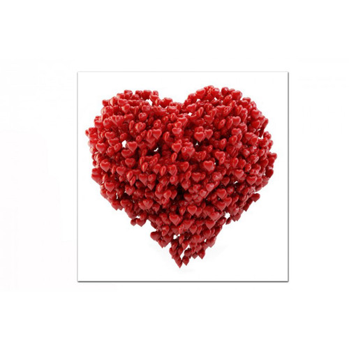 Tableau Romantique Coeur de Coeurs 50X50 cm DeclikDeco  - Tableau design rouge