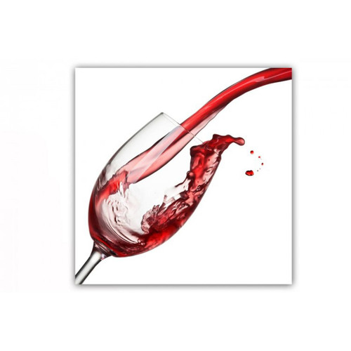 Tableau Gourmand Verre de Vin 50X50 cm DeclikDeco  - Tableau design rouge