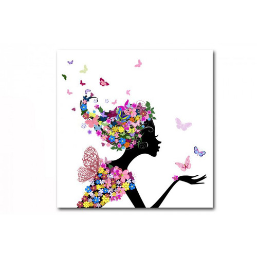 Tableau enfant Fée des Fleurs 50X50 cm DeclikDeco  - Tableau multicolore