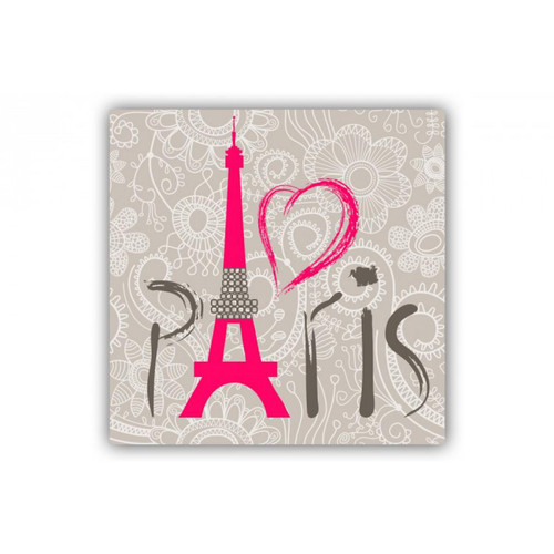 Tableau Villes Paris Amour 50X50 cm DeclikDeco  - Tableau design rose