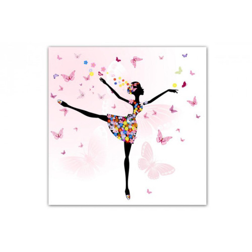 Tableau enfant Fée Danseuse 50X50 cm DeclikDeco  - Tableau design rose