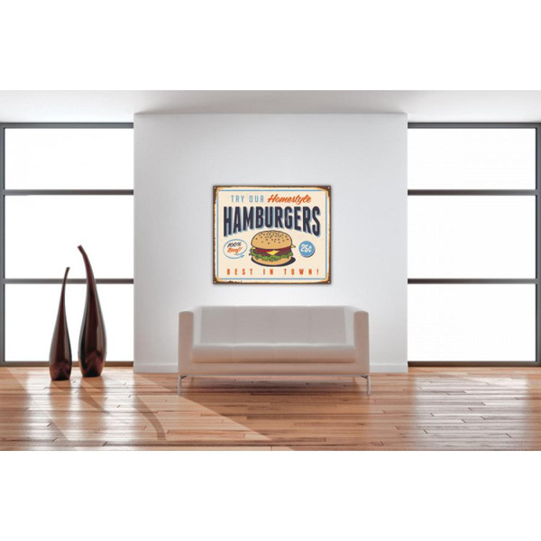 Tableau Industrie Plaque Hamburger L.80 x H.55 cm