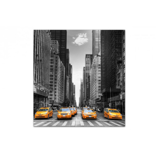 Tableau Villes Taxi Dans New York 50X50 cm - DeclikDeco - Tableau ville