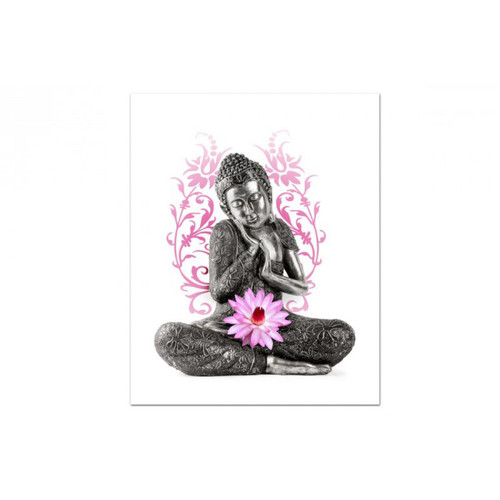 Tableau Zen Bouddha Serein L.55 x H.80 cm DeclikDeco  - Tableau design rose