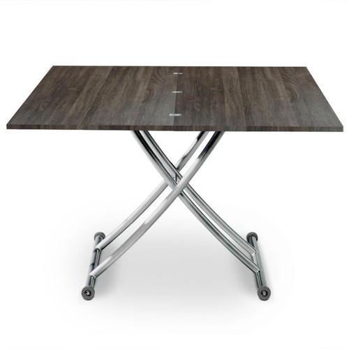Table basse relevable marron en métal Varsovie 3S. x Home  - Table basse bois design