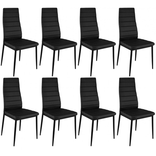 Lot de 8 chaises noires en métal San José 3S. x Home  - Edition Contemporain Salle à manger