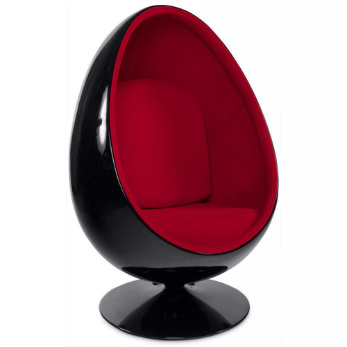 Fauteuil rouge en ABS Brossman 3S. x Home  - Fauteuil noir design