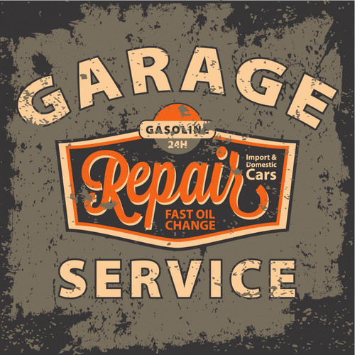 Tableau Vintage Garage Repair Service 50X50 - DeclikDeco - Tableau ville