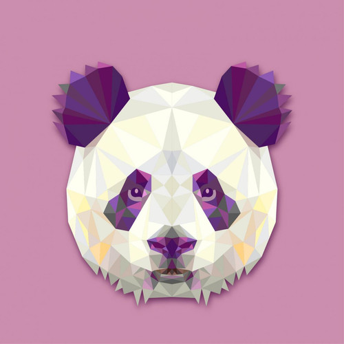 Tableau Animaux Panda 60X60 DeclikDeco  - Tableau design rose