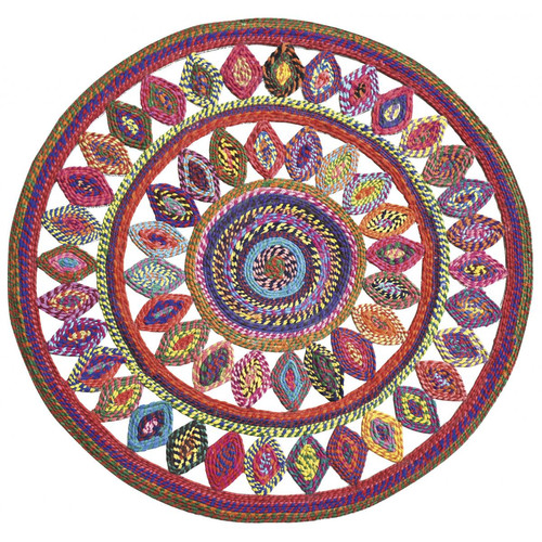 Tapis Multicolore diamètre 90 cm BOWEY - 3S. x Home - Tapis multicolore