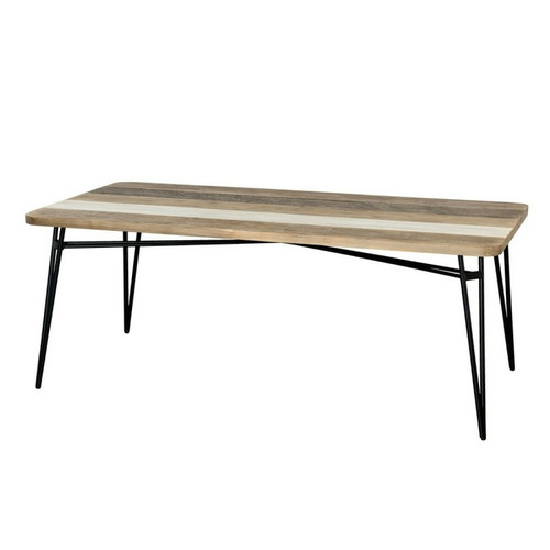 Table ? manger rectangulaire pieds épingle 200 x 100 cm style industriel - Multicolore Macabane  - Table design