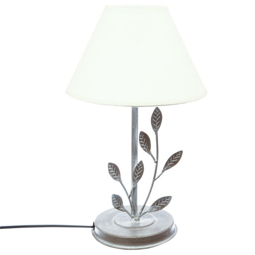Lampe feuille en métal blanc H34 cm  3S. x Home  - Lampe a poser design