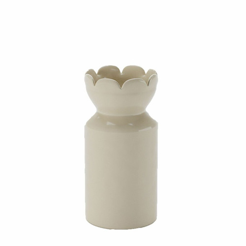 Grand vase col tulipe en céramique Rivoli crème
