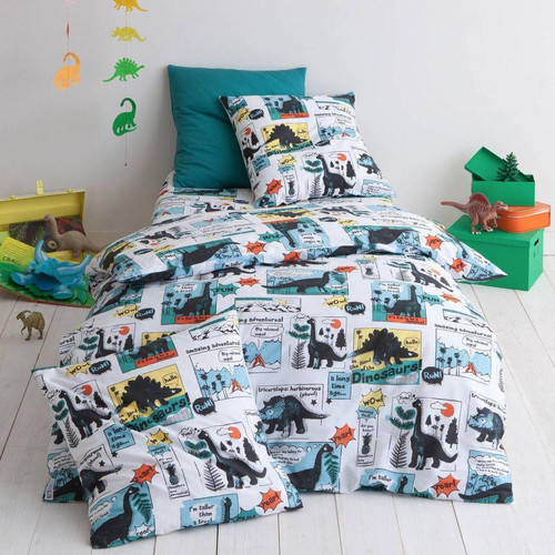 Taie d'oreiller coton DINOSO 3S. x Collection (Nos Imprimés)  - Linge de lit enfant