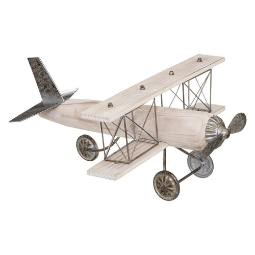 Avion Métal et Bois Marron 45X36,5X22,5 cm 3S. x Home  - Jouets et jeux noel