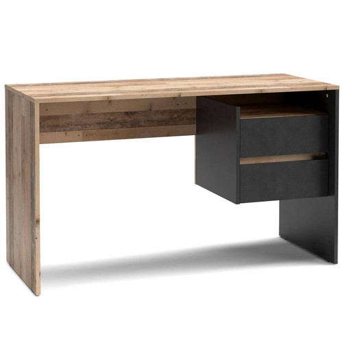 Bureau moderne avec tiroirs L125cm Chêne industriel et Gris Pacolo 3S. x Home  - Bureau bois design