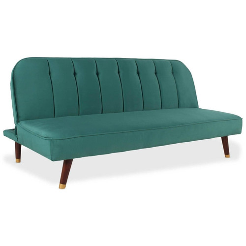 Canapé convertible clic-clac Olympia Velours Vert 3S. x Home  - Canape velours
