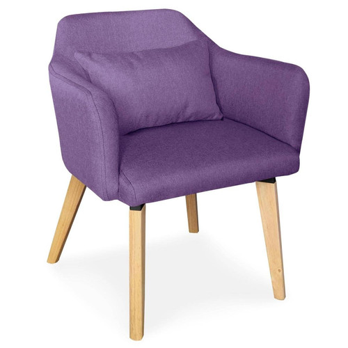 Chaise / Fauteuil scandinave Shaggy Tissu Violet 3S. x Home  - Chaise violette design