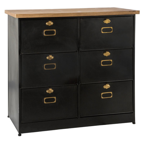 Commode 6 Casiers Gold Ivan 3S. x Home  - Commode noire design