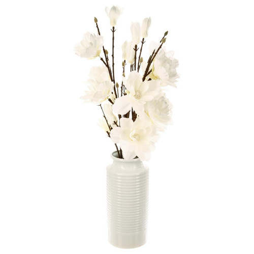 Composition magnolia en vase H75 cm 3S. x Home  - Vase blanc design