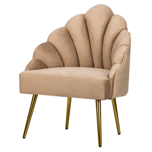 Fauteuil de Salon Design Pieds Metal BOLGE-BEIGE 3S. x Home  - Pouf et fauteuil design