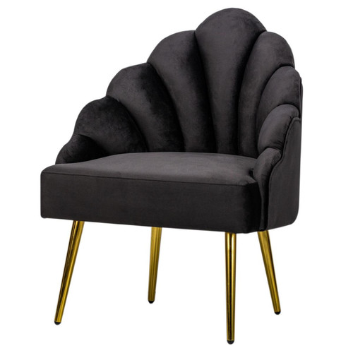 Fauteuil de Salon Design Pieds Metal BOLGE-NOIR 3S. x Home  - Pouf et fauteuil design