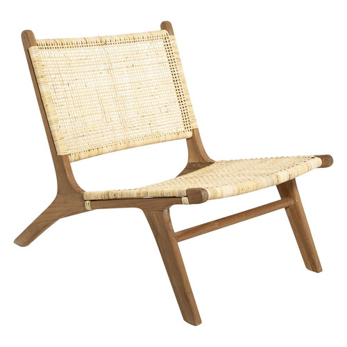 Fauteuil Rotin Timor Naturel Beige Lin 3S. x Home  - Pouf et fauteuil design