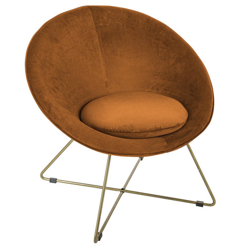Fauteuil Velours Ambré P Gold Evan 3S. x Home  - Pouf et fauteuil design