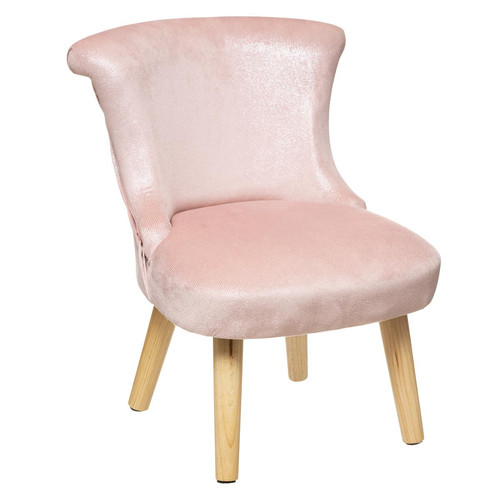 Fauteuil Velours Glitter Rose 3S. x Home  - Pouf et fauteuil design