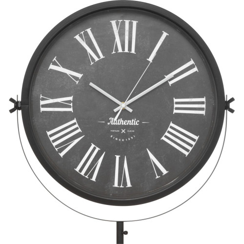 Horloge à poser "Atika" métal et verre noir H150 cm