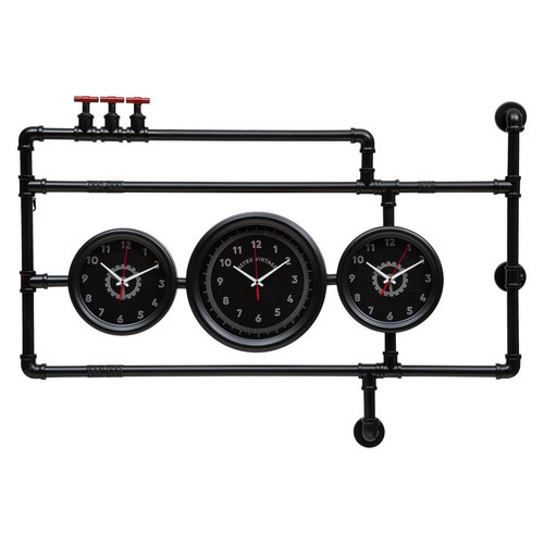 Horloge noir en métal et verre "Daya"  3S. x Home  - Horloge design