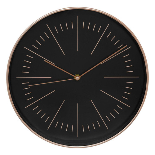 Horloge verre "Edith" rose et noir D30 cm