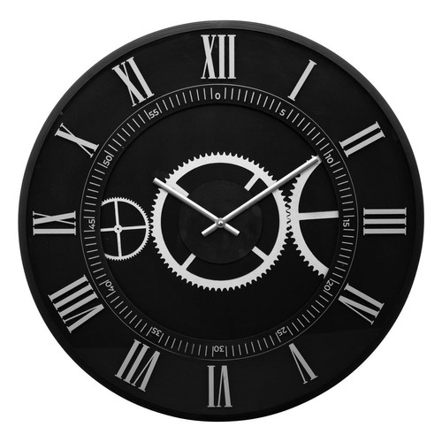 Horloge mécanique "Kerian" D57cm noir 3S. x Home  - Horloge design noire