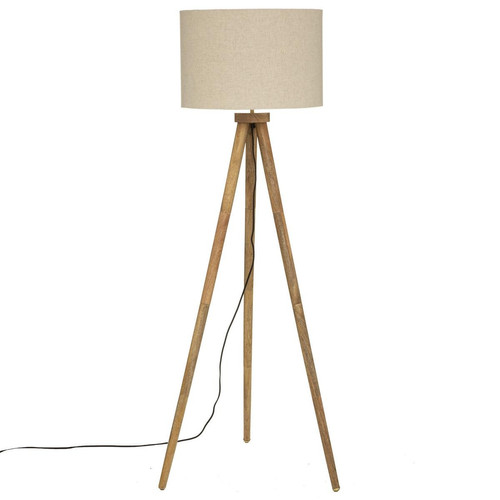 Lampadaire A Trépied Olga Lin Hauteur 150cm Beige 3S. x Home  - Lampe bois design