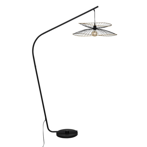 Lampadaire arc "Alara" H177cm noir en métal 3S. x Home  - Lampe a poser design