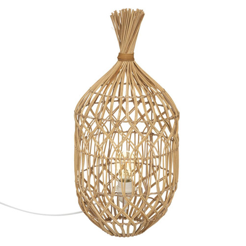 Lampe à poser "Milou" rotin naturel H55 cm beige 3S. x Home  - Lampe a poser design