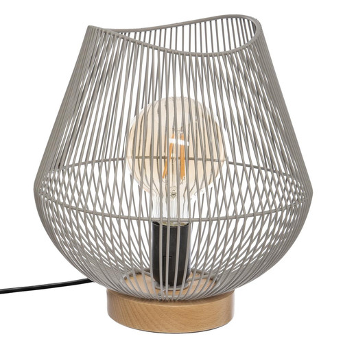 Lampe en Fil Métallique Jena grise 3S. x Home  - Lampe a poser design