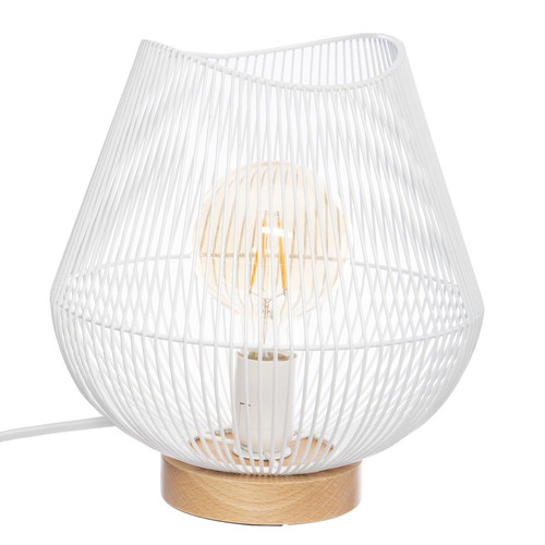 Lampe en Fil Métallique Blanc Jena 3S. x Home  - Lampe a poser design